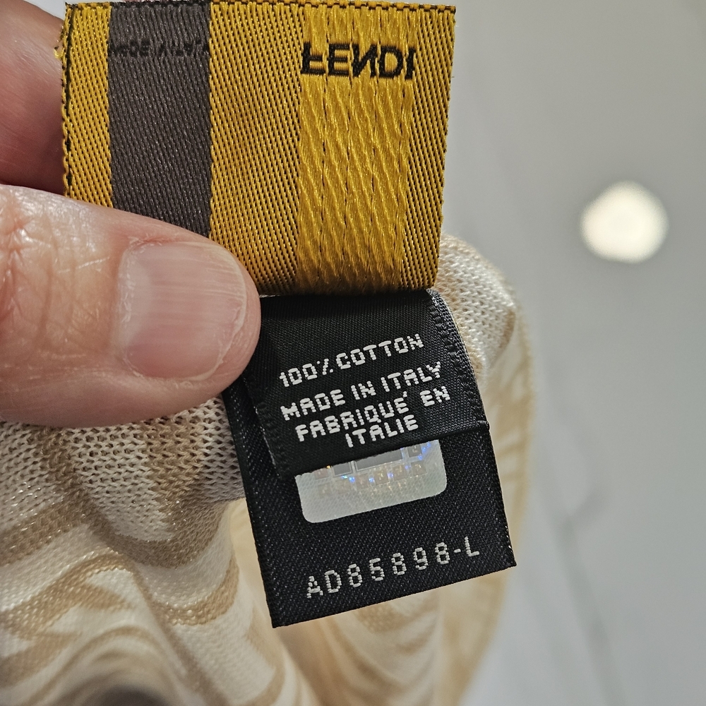 Fendi Beige Monogram Scarf - Picture 6 of 10
